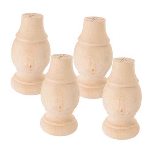 Homoyoyo 4 Stück Massivholz -tischbasis Möbelfüße Aus Holz Kommode Füße Hölzerne Couchbeine Holzfüße Für Sofa Stuhlfüße Sofa -Beine Kabinettsbeine Couch Beine Kommode Beine Beige von Homoyoyo