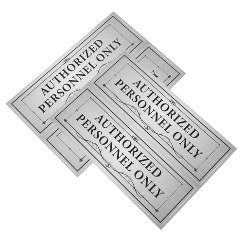 Homoyoyo 4 Stück Mitarbeiterzugang Schild Selbstklebend PVC Wetterfest für Bereiche Türen und Wände Einfache Anwendung Design Langlebige Nutzung von Homoyoyo