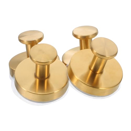 Homoyoyo 4 Stück Saugnapf Wandhaken Schwere ohne Bohren Vielseitig für Bad Küche Schlafzimmer Garderobenhaken Gold Einfach zu Montieren Schadenfreie Befestigung von Homoyoyo