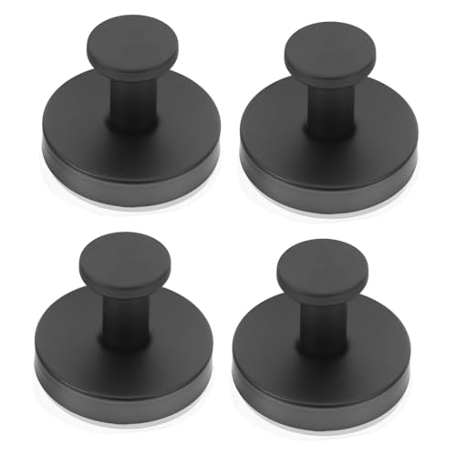 Homoyoyo 4 Stück Saugnapf Wandhaken Starke Haftung Kratzfreie Montage Modernes Design Vielseitig für Bad Küche Schlafzimmer Robuste Garderobenhaken Schwarz von Homoyoyo