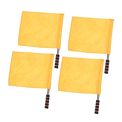 Homoyoyo 4stücke Schiedsrichter Fahnen Gelb Mit Edelstahl Pol Und Handgriff Wellenflaggen Für Sportveranstaltungen Sichtbare Signalflaggen Für Fußball Und Leichtathletik von Homoyoyo