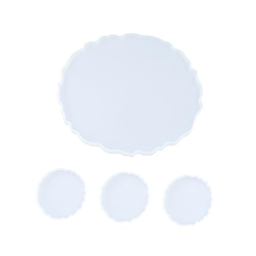 Homoyoyo 4 Stück Silikonform Teilig Runde Große DIY Kreativplatte Silikon Gießform für Epoxidharz Untersetzer Schmucktablett Bastelzubehör mit Glatter Oberfläche zum Einfachen Entformen Homoyoyo 4 Stück Silikonform Teilig Runde Große DIY Kreativplatte Silikon Gießform für Epoxidharz Untersetzer Schmucktablett Bastelzubehör mit Glatter Oberfläche zum Einfachen Entformen von Homoyoyo
