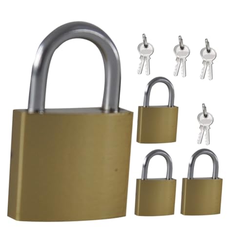 Homoyoyo 4 Stück Solides Messing vorhängeschloss Schlüssel Kleine Sicherheitsschlösser für Gepäck Schränke Spinde und Reisetruhen Vielseitig für Aufbewahrungsboxen und Schließfächer von Homoyoyo