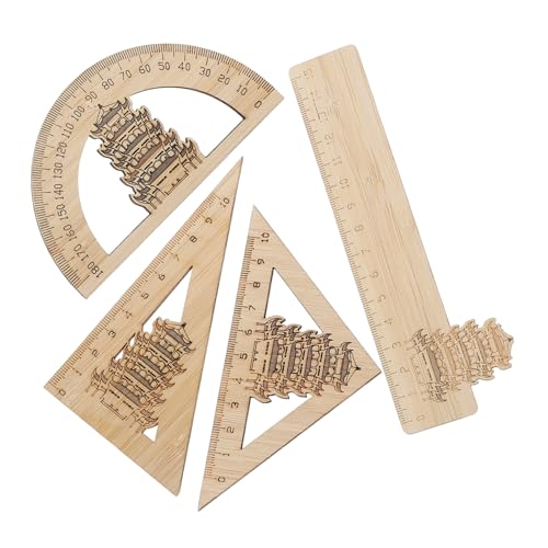 Homoyoyo 4 Stück Teiliges Bambuslineal mit Chinesischem Gelber Turm Design Lineal und Dreieck Geometrischer Winkelmesser Leicht und Vielseitig für Schüler und Ingenieure Homoyoyo 4 Stück Teiliges Bambuslineal mit Chinesischem Gelber Turm Design Lineal und Dreieck Geometrischer Winkelmesser Leicht und Vielseitig für Schüler und Ingenieure von Homoyoyo