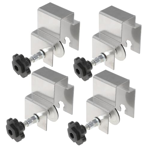 Homoyoyo 4 Stück Teiliges Frontplatten Klemmset aus Rostfreiem Stahl Verstellbare Schrank Frontpaneel Befestigungsklemmen mit Antirutsch Dichtung Kompatibel für Unterschiedliche von Homoyoyo