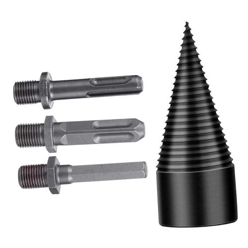Homoyoyo 4 Stück Teiliges Holzspalter Bohrkegel Set Heavy Duty Holzbohrer mit Anti rutsch Rillen Leistungsstark Zeitsparend für Elektroschrauber Geeignet für Feuerholz Camping und Homoyoyo 4 Stück Teiliges Holzspalter Bohrkegel Set Heavy Duty Holzbohrer mit Anti rutsch Rillen Leistungsstark Zeitsparend für Elektroschrauber Geeignet für Feuerholz Camping und von Homoyoyo
