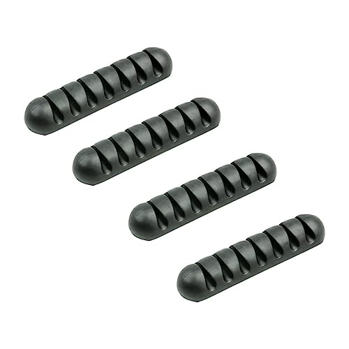 Homoyoyo 4 Stück Teiliges Kabelhalter aus Langlebigem Silikon Fach Kabelorganizer für Schreibtisch und Auto Flexibler Draht Organizer zur Ordentlichen Aufbewahrung von Kabeln Schwarz von Homoyoyo