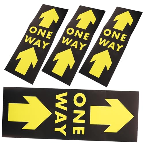 Homoyoyo 4 Stück Teiliges One Way Bodenaufkleber Warnhinweis Selbstklebend Rutschfest Wasserfest PVC Geeignet für Supermarkt Geschäft Bank Öffentliche Bereiche zur Abstands von Homoyoyo