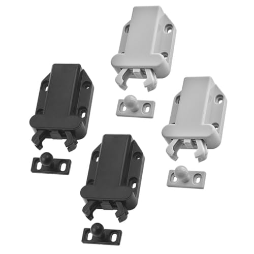 Homoyoyo 4 Stück Teiliges Push Latch Selbstverriegelndes Kunststoff türschloss Sicherer Touch latch für Schranktüren und Möbel Einfache Installation Geeignet für Türen von Homoyoyo