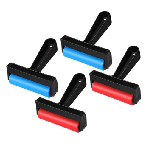Homoyoyo 4 Stück Teiliges Roller Brayers für Druck und Basteln Kinderfreundlicher Griff Vielseitig Einsetzbar Papier Stoff Holz für Kunstprojekte Tapetenrolle Langlebige Farbanwendung von Homoyoyo