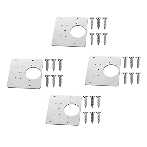 Homoyoyo 4 Stück Teiliges Scharnier Reparaturset Hinge Repair Plates für Küchenschränke Möbel und Rostfrei Langlebig Schrauben von Homoyoyo
