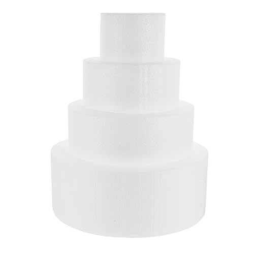 Homoyoyo 4 Stück Teiliges Styropor Kuchenmodell Stabile Schaummodelle für DIY Torten Dekoration Bemalbar Beschneidbar Sicher für Kunsthandwerk und Hochzeitsschaufenster von Homoyoyo