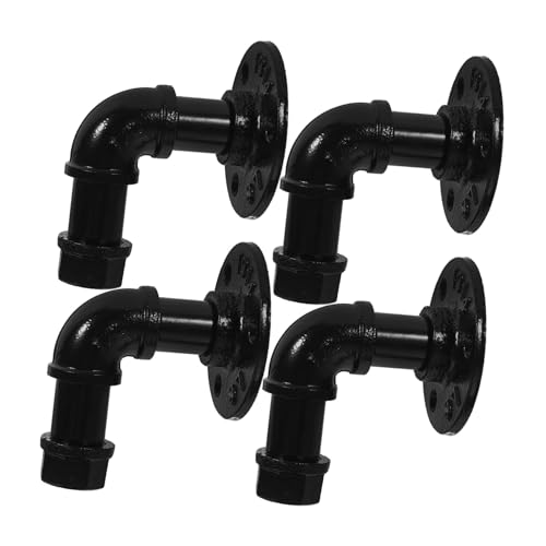 Homoyoyo 4 Stück Teiliges Vintage Industrie Wandhaken aus Robustem Eisen Multifunktionale Kleiderhaken für Mantel Hut und Tasche Dekorative Rohrform für Schlafzimmer Küche und Büro von Homoyoyo