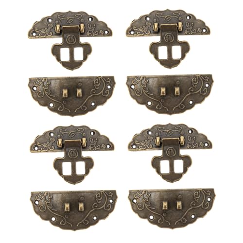 Homoyoyo 4 Stück Teiliges Vintage Scharnier Retro Zinklegierung Schloss Schnappverschluss für Holz Schmuck Geschenkboxen Robust und Langlebig Vielseitig für Zuhause und Büro Geeignet von Homoyoyo