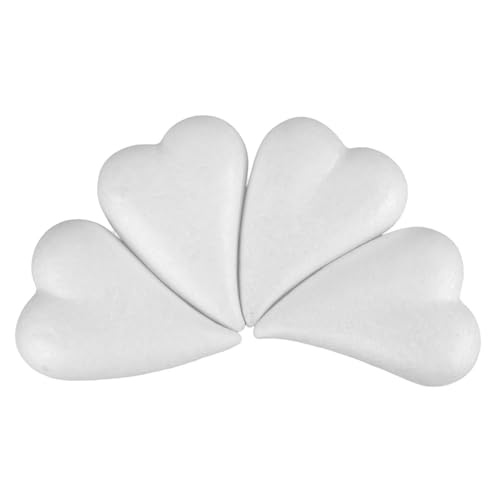 Homoyoyo 4 Stück Teiliges Weiße Unbemalte Schaumstoff Herzen Halbe Unregelmäßige Form Leichtes DIY Deko Material Romantisch Vielseitig für Bastelprojekte Hochzeit Valentinstag Sichere von Homoyoyo