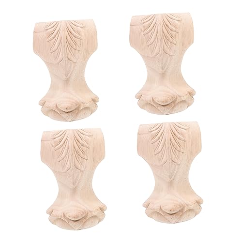 Homoyoyo 4 Stück Tischbeine aus Holzschnitzerei Ersatz-Sofabeine Stuhlbein Möbelbeine schwarz Beine für Möbel Möbelbeinerhöhung Woodcarver Schrank Beine TV -Schrankbein Sofa ersatzbeine von Homoyoyo