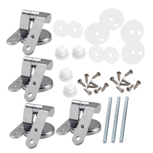 Homoyoyo 4 Stück Toilettendeckelscharnier toilettensitz scharnier WC-Sitz-Scharnier-Kit Toilette Scharniere Toilettensitz -Montage -Hardware Zinklegierung Silber von Homoyoyo