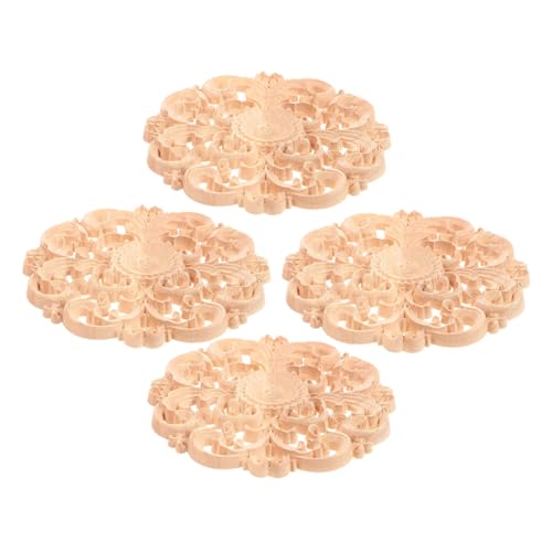 Homoyoyo 4 Stück Unlackierte Runde Holzapplikationen Natürliche Holzornamente für Möbel Wanddekoration Einfache Diy-anbringung Langlebige Holzverzierung für Schrank Tür Kommode Spiegel Homoyoyo 4 Stück Unlackierte Runde Holzapplikationen Natürliche Holzornamente für Möbel Wanddekoration Einfache Diy-anbringung Langlebige Holzverzierung für Schrank Tür Kommode Spiegel von Homoyoyo