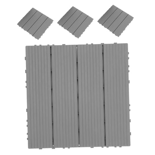 Homoyoyo 4 Stück Wasserdichte Outdoor Terrassenfliesen Robuste Kunststoff Deckplatten mit Klicksystem Wetterfeste Balkon Bodenbeläge in Einfach zu Verlegen Langlebig und UV Beständig für von Homoyoyo