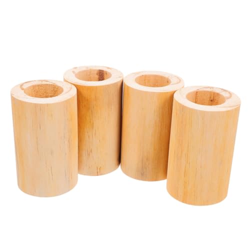 Homoyoyo 4 Stück Zylindrische Holzunterlagen für Sofas Tische und Betten Schwerlastfähige Unbehandelte Holzbasis mit Innendurchmesser für Einfache Höhenanpassung und Schutz des Fußbodens von Homoyoyo