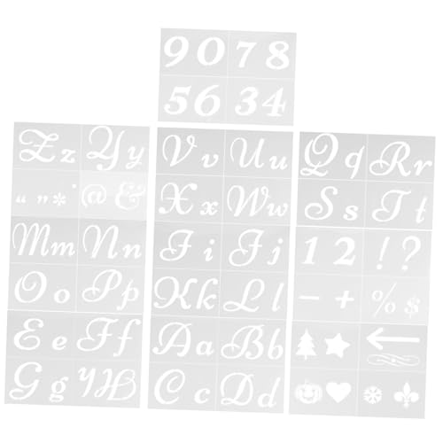 Homoyoyo 40 Stück Teiliges Buchstaben Schablonen aus Robustem Kunststoff Wiederverwendbare Malvorlagen für DIY Wanddeko Scrapbooking Handwerk und Kreative Zeichnungen von Homoyoyo