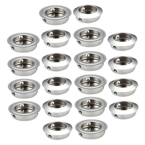 Homoyoyo 40 Stück Teiliges Eingelassene Unsichtbare Möbel Griffmulden aus Langlebigem Edelstahl Runde Versteckte Schrankgriffe Einfache Montage Modernes Design für Kleiderschränke und von Homoyoyo