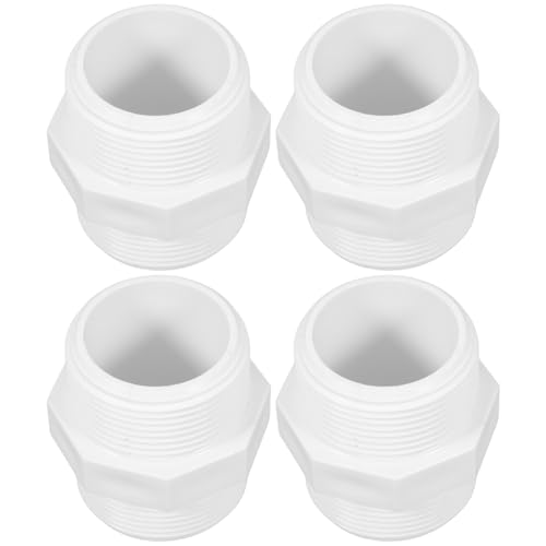 Homoyoyo 4Stücke PVC Rohrkupplungsadapter Wasser Rohrverbinder mit Gewindeanschluss Einfache Installation für Gartenschlauch und Poolanwendungen Qualitätssicherung von Homoyoyo