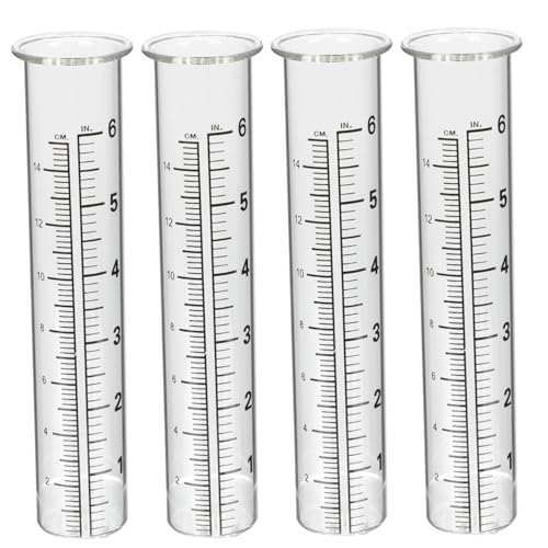 Homoyoyo 4stücke Glas Niederschlagsmesser Mit Präziser Regenmesser Für Landwirtschaft Und Meteorologie Hochwertiges Messglas Für Outdoor-anwendungen von Homoyoyo