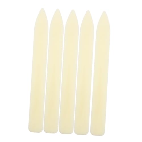 Homoyoyo 5 Stück Knife Knochenordner Papier Herstellung Falten Ordner-Tool Torschütze Karton Handwerk Werkzeug gebogener Ordner aus Knochen briefumschlagöffner Plastik Beige von Homoyoyo