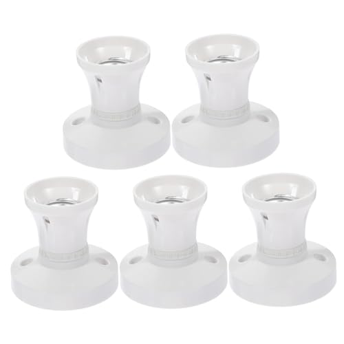 Homoyoyo 5 Stück Schraubsockel Lampenfassung Deckenleuchte Adapter Weiß Kompatibel Sicher Langlebig Installieren Praktisch für LED Glühbirnen von Homoyoyo