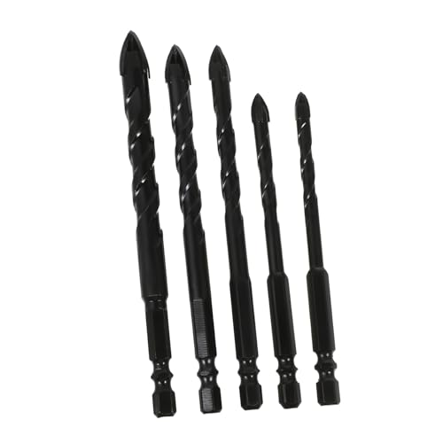 Homoyoyo 5 Stück Teiliges Fliesenbohrer mit Kreuzkopf für Keramik Marmor Stein Präzise Verschleißfest Langlebig Geeignet für Elektrowerkzeuge und Bohrmaschinen von Homoyoyo