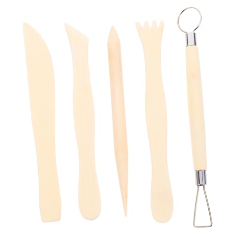 Homoyoyo 5 Stück Teiliges Holz Clay Carving Tool Set mit Doppeltem Kopf Vielseitiges Töpferwerkzeug für Modellieren Schnitzen und Formen Sicher für Erwachsene und Künstler für DIY Homoyoyo 5 Stück Teiliges Holz Clay Carving Tool Set mit Doppeltem Kopf Vielseitiges Töpferwerkzeug für Modellieren Schnitzen und Formen Sicher für Erwachsene und Künstler für DIY von Homoyoyo