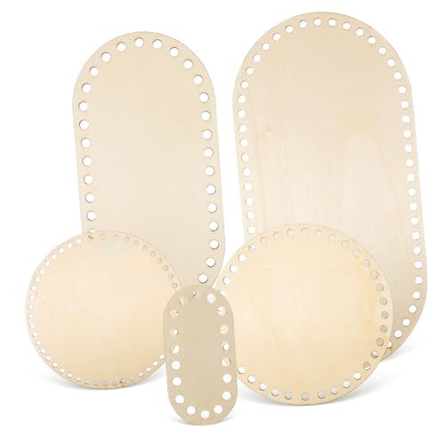Homoyoyo 5 Stück Teiliges Holz Korbboden für Häkeln und Stricken Stabile Ovale und Runde Basen aus Massivem Holz Glatte Oberfläche Formbeständig Robust für DIY Korb Webbedarf und Homoyoyo 5 Stück Teiliges Holz Korbboden für Häkeln und Stricken Stabile Ovale und Runde Basen aus Massivem Holz Glatte Oberfläche Formbeständig Robust für DIY Korb Webbedarf und von Homoyoyo