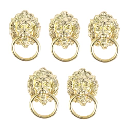 Homoyoyo 5 Stück Teiliges Löwenkopf Griff aus Hochwertiger Zinklegierung Antirutschförmiges Design Vintage Chinesischer Stil Geeignet für Schrank Kleiderschrank und Innentüren Homoyoyo 5 Stück Teiliges Löwenkopf Griff aus Hochwertiger Zinklegierung Antirutschförmiges Design Vintage Chinesischer Stil Geeignet für Schrank Kleiderschrank und Innentüren von Homoyoyo