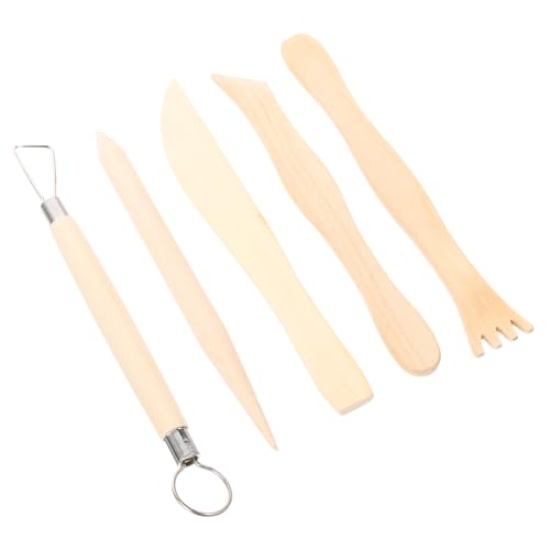 Homoyoyo 5 Stück Teiliges Töpferwerkzeug Holz Clay Sculpture Tools mit Rutschfestem Griff Langlebig Robust für Detailreiches Modellieren und Präzises Schnitzen Homoyoyo 5 Stück Teiliges Töpferwerkzeug Holz Clay Sculpture Tools mit Rutschfestem Griff Langlebig Robust für Detailreiches Modellieren und Präzises Schnitzen von Homoyoyo