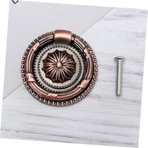 Homoyoyo 5 Stück Teiliges Vintage Rund Schubladenknauf Einzelnes Loch Durchmesser Rotbronze Schrankgriff für Kommode Kleiderschrank Türgriff Vielseitig Robust von Homoyoyo