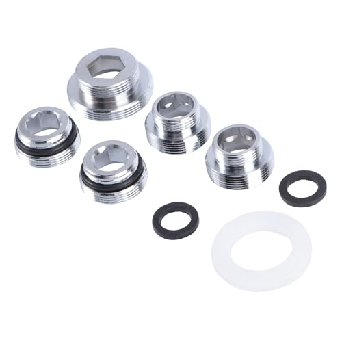 Homoyoyo 5 Stück Teiliges Wasserhahn Adapter aus Kupfer Dichtungsoptimiert für Küchenspüle Kompatibel mit Gartenbrause Wasserfilter und Waschbecken Langlebig Rostfrei Einfach zu Montieren von Homoyoyo