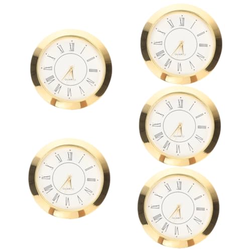 Homoyoyo 5 Stück Uhrenkopf aus Legierung Digitaluhr Küchenuhr Uhren für Wohnzimmer Uhr zur Uhrenreparatur Tag Retro-Uhrenkopfeinsatz Uhreneinsatz mit Uhrwerk Uhreinsatz Rostfreier Stahl von Homoyoyo
