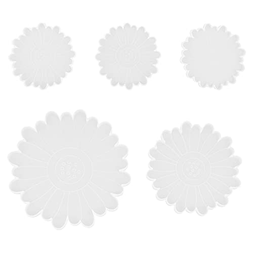 Homoyoyo 5 Stück Untersetzer Silikonform geformt Epoxid Heimdekoration Gänseblümchen Herstellung gestalten handystativ silikonmatte Kristall-Epoxy-Form Gießform selber machen Kieselgel von Homoyoyo