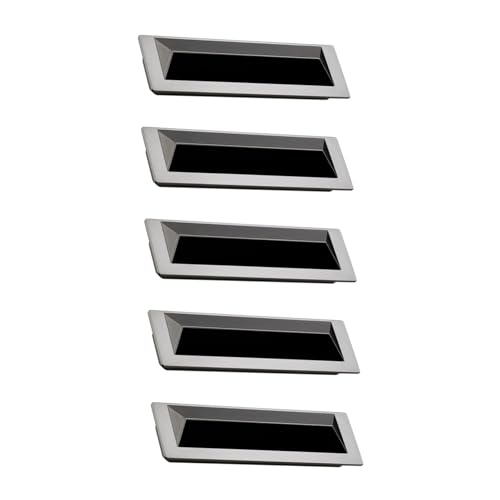 Homoyoyo 5 Stück Versteckte Eingelassene Küchengriffe aus Schwarzem Aluminiumlegierung Langlebig und Einfach zu Montieren Geeignet für Schränke und Küchenschränke von Homoyoyo