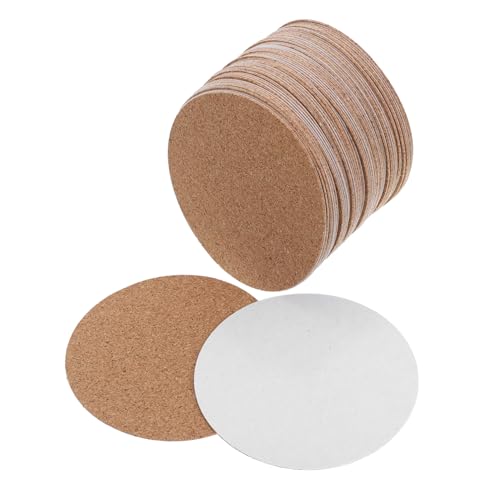 Homoyoyo 50 Stück Kork Patch Kork Untersetzer Für Getränke Kork Runden Selbstklebender Kork Für Den Heimgebrauch DIY Untersetzer Korken Zum Basteln DIY Kork Projekte Basteln DIY von Homoyoyo