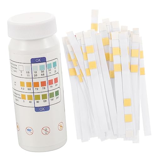 Homoyoyo 50 Stück Ph Testpapier Teststreifen Für Die Wasserqualität Wasserteststreifen Papierstreifen 3 In 1 Teststreifen Pool Teststreifen Ph Teststreifen Multifunktionales von Homoyoyo
