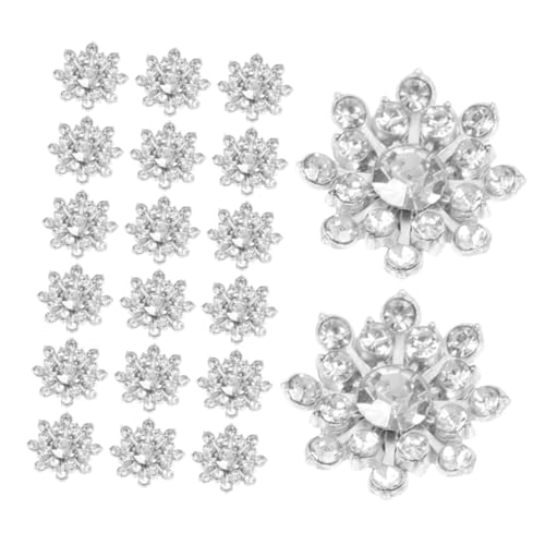 Homoyoyo 50 Stück Schneeflocken Strassknöpfe Handgefertigt Glänzende Schmuckverzierung für Kleidung Basteln Dekorationen Silberfarbenes Blütenzentrum zum Aufnähen für Shirts Taschen von Homoyoyo