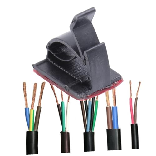 Homoyoyo 50 Stück Selbstklebende doppelseitige Kabelclips mit verstellbarem Halter und kraftvollem Kleber für festen Halt auf Metall Kunststoff Glas Holz und Fliesen Vielseitiger von Homoyoyo