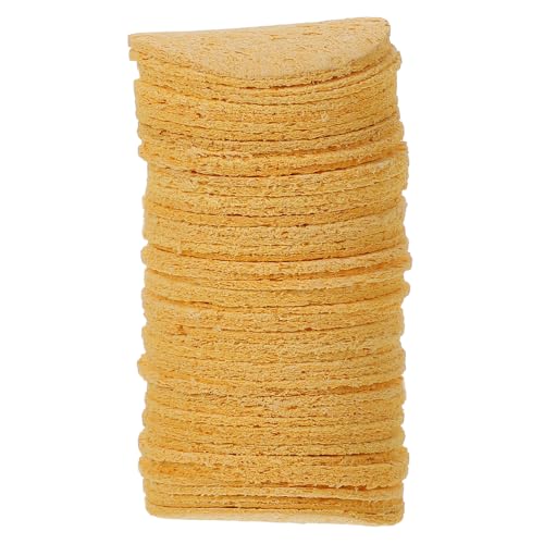 Homoyoyo 50 Stück Teiliges Runde Reinigungsschwämme für Lötspitzen Hochtemperaturbeständige Lötspitzen reinigungspads Schwammig und Sulfatfrei zum Entfernen von Lötzinn und Schutz vor von Homoyoyo