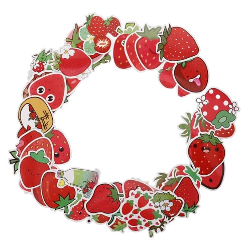 Homoyoyo 50stücke Erdbeeren Aufkleber Niedliche Selbstklebende Aufkleber Für Laptop Skateboard Koffer Und Dekoration Lustige DIY Sticker Für Erwachsene Und Junge Mädchen Homoyoyo 50stücke Erdbeeren Aufkleber Niedliche Selbstklebende Aufkleber Für Laptop Skateboard Koffer Und Dekoration Lustige DIY Sticker Für Erwachsene Und Junge Mädchen von Homoyoyo