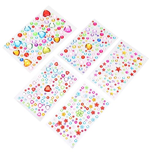 Homoyoyo 5Blätter Kristallaufkleber Set DIY Acryl Strass Perlen Aufkleber für Bastelarbeiten Selbstklebend für Handys und Bilderrahmen Gemischte Designs Homoyoyo 5Blätter Kristallaufkleber Set DIY Acryl Strass Perlen Aufkleber für Bastelarbeiten Selbstklebend für Handys und Bilderrahmen Gemischte Designs von Homoyoyo