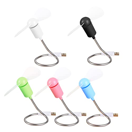 Homoyoyo 5Stücke USB Mini Lüfter Flexibler Handventilator für Notebook und Computer Leicht Abnehmbar Zufällige Farben für Büro und Camping von Homoyoyo
