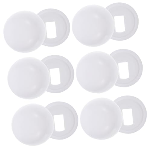 Homoyoyo 6 Paare Wc Sitz Schrauben Abdeckkappen aus Push Toilettenbolzen Abdeckungen Robuste Toilettensitz Montage Zubehör für Sichtbare Schrauben Rostfrei und Einfach zu Reinigen von Homoyoyo