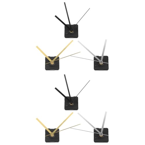 Homoyoyo 6 Sätze DIY Wanduhr Mechanismus Teiliges Uhrwerk mit Zeigern für Selbstgemachte Uhren Geeignet für Wanduhren Reparatur und Bastelprojekte Gold Schwarz Silber von Homoyoyo